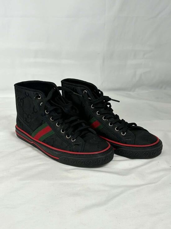 Gucci Tennis 1977 High Top GG Sneakers Black  US 9 SPB JA-364541 main image 15